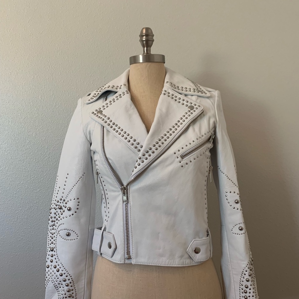 NWT Belle Vere Studded Leather Jacket